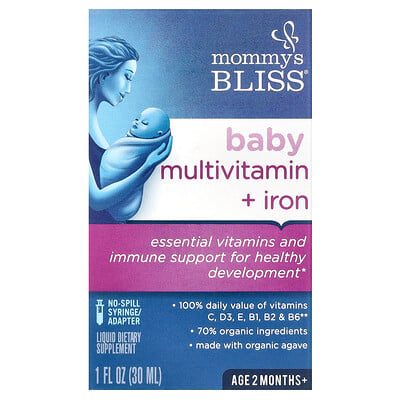 Baby Multivitamin + Iron, Age 2 Months+, Grape, 1 fl oz ( 30 ml)