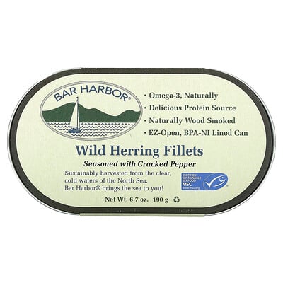 Wild Herring Fillets, Seasoned with Cracked Pepper, 6.7 oz (190 g)