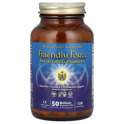 Friendly Force™, The Ultimate Probiotic, 50 Billion, 120 Vegan Caps (25 Billion CFU per Capsule)