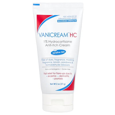 1% Hydrocortisone Anti-Itch Cream, Maximum Strength, Fragrance Free, 2 oz (57 g)