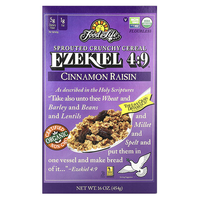 Ezekiel 4:9® Sprouted Crunchy Cereal, Cinnamon Raisin, 16 oz (454 g)