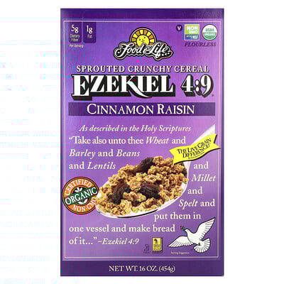 Ezekiel 4:9® Sprouted Crunchy Cereal, Cinnamon Raisin, 16 oz (454 g)