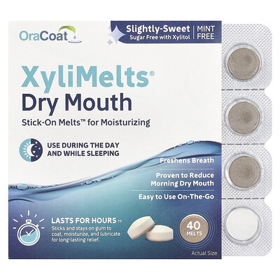 XyliMelts® Dry Mouth, Slightly-Sweet, 40 Melts
