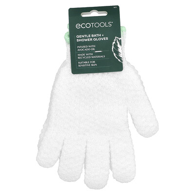 Gentle Bath + Shower Gloves, Infused with Avocado Oil , 1 Pair