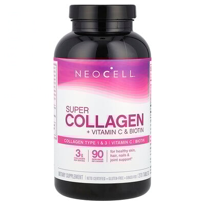 Super Collagen + Vitamin C & Biotin, 270 Tablets