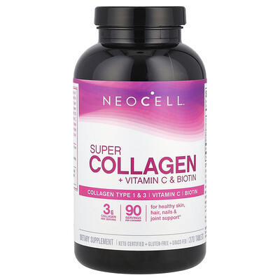 Super Collagen + Vitamin C & Biotin, 270 Tablets