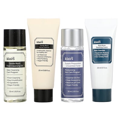 Klairs, Skincare Trial Kit, 4 Piece Set