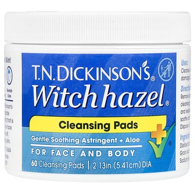 T.N. Dickinson's® Witch Hazel® Cleansing Pads, Fragrance Free, 60 Cleansing Pads