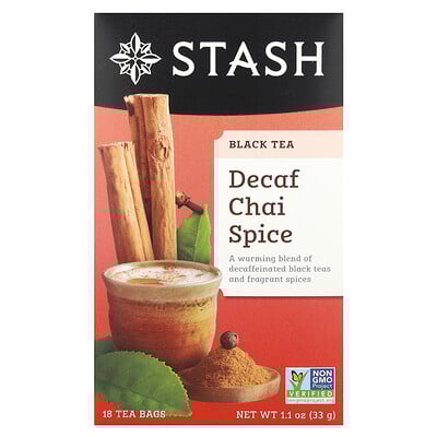 Black Tea, Decaf Chai Spice, 18 Tea Bags, 1.1 oz (33 g)