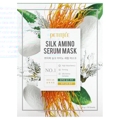 Silk Amino Serum Beauty Mask, 10 Sheets, 25 g Each