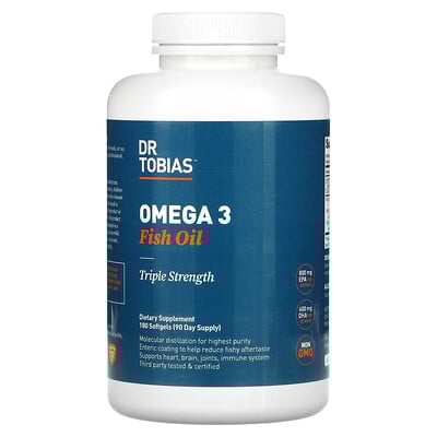 Omega 3 Fish Oil, Triple Strength, 180 Softgels