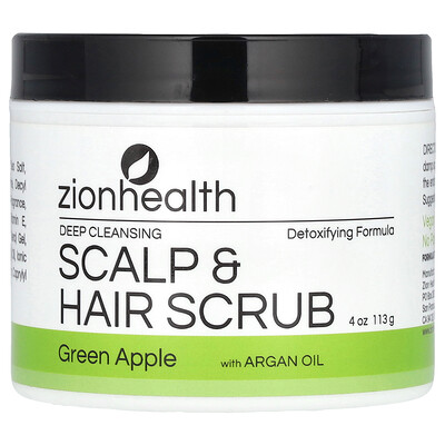 Deep Cleansing Scalp & Hair Scrub with Argan Oil, Green Apple, 4 oz (113 g)