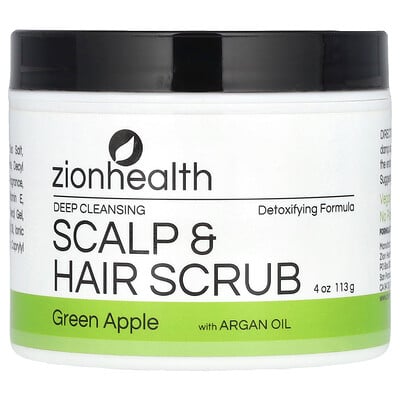 Deep Cleansing Scalp & Hair Scrub with Argan Oil, Green Apple, 4 oz (113 g)