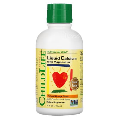 Essentials, Liquid Calcium with Magnesium, Natural Orange, 16 fl oz (473 ml)