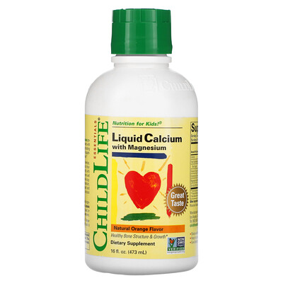 Essentials, Liquid Calcium with Magnesium, Natural Orange, 16 fl oz (473 ml)