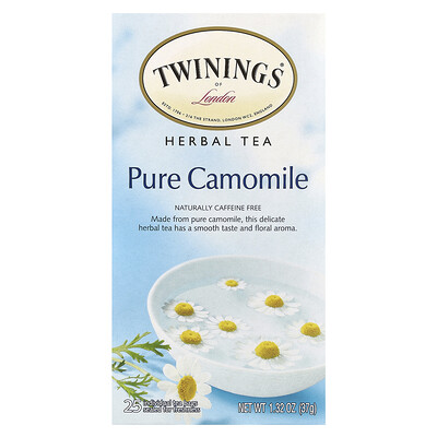 Herbal Tea, Pure Camomile, Caffeine Free, 25 Tea Bags, 1.32 oz (37 g)