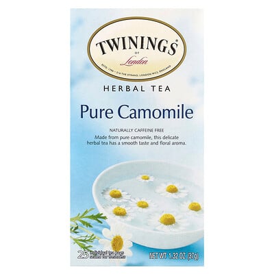 Herbal Tea, Pure Camomile, Caffeine Free, 25 Tea Bags, 1.32 oz (37 g)