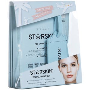 Masks Face Travel Mask Set 3x Red Carpet Ready Hydrating Face Mask Bio-Cellulose + Luggage Tag 1 Stk.