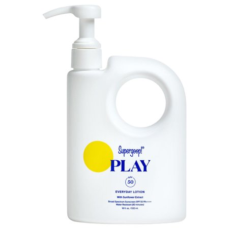 Supergoop! PLAY Everyday SPF 50 Lotion, 18 Oz - Reef-Safe, Broad Spectrum Sunscreen for Sensitive Skin - Water & Sweat Resistant Body & Face Sunscreen
