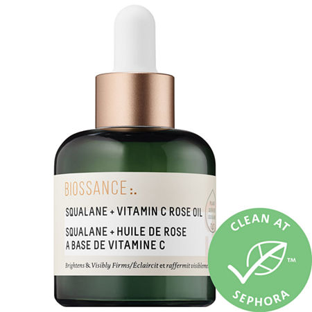 Squalane  Vitamin C Rose Oil - Lightweight Brightening  Firming Facial Oil - No Parabens or Synthetic Fragrance - Vegan  Fragrance-Free (