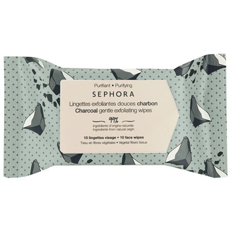 SEPHORA Charcoal Exfoliating Face Wipes (Mini)