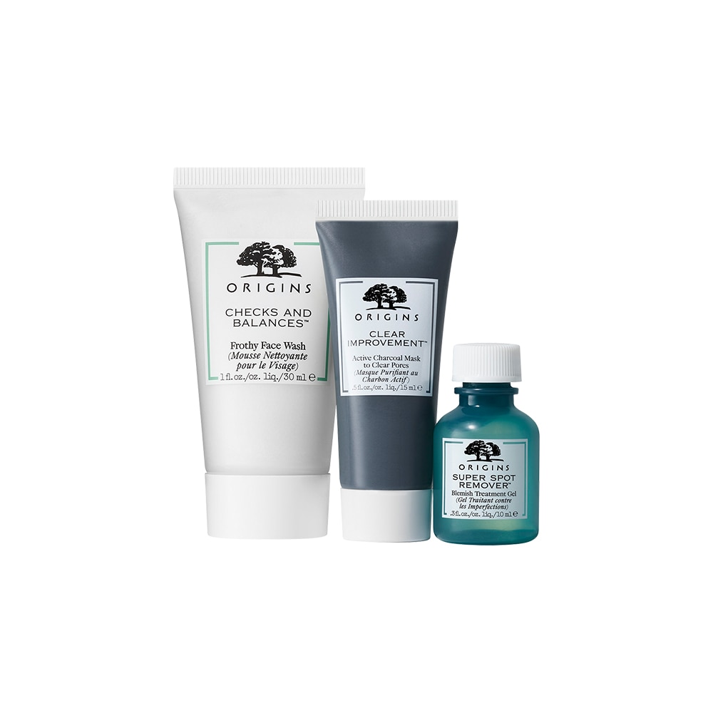 Fan Favourites - Charcoal Mask  Frothy Face Wash & Acne Treatment Trio Skincare Set