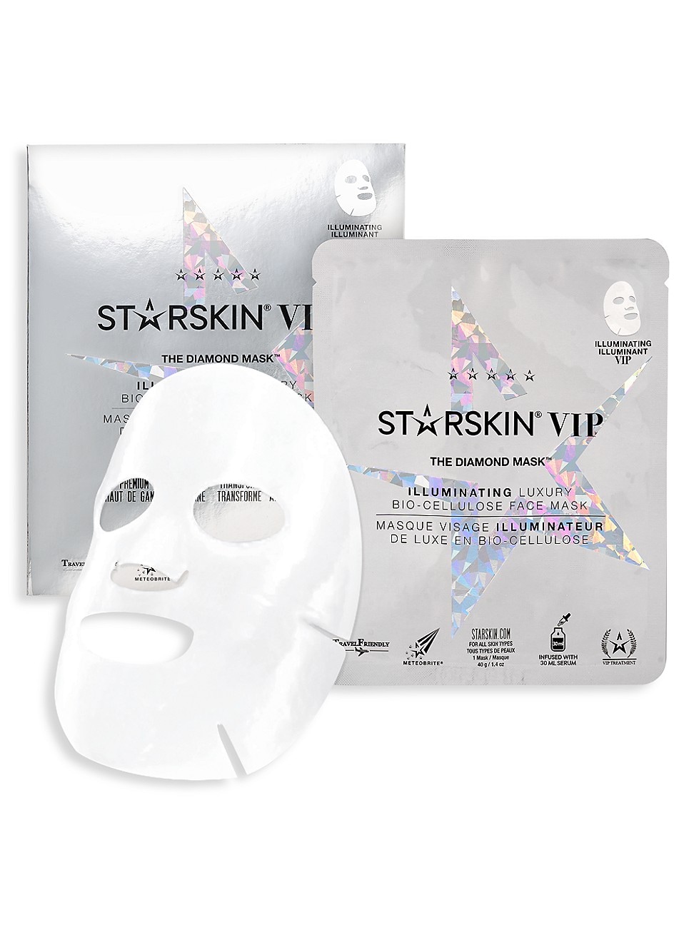 STARSKIN the Diamond Mask VIP Illuminating Coconut Bio-Cellulose Second Skin Face Mask