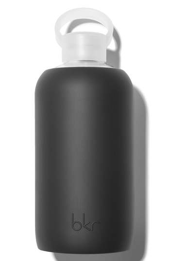 Glass Water Bottle Jet Opaque Black