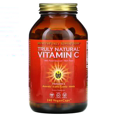 HealthForce Superfoods, Truly Natural Vitamin C, Version 3, 240 Vegan Caps