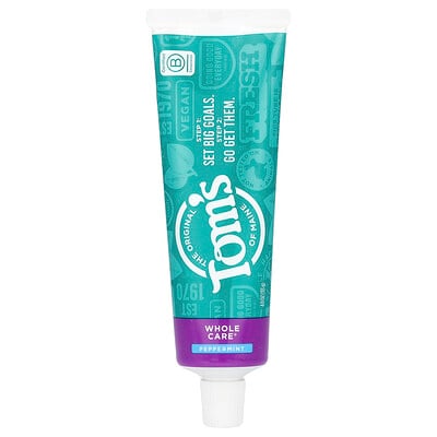 Tom's of Maine, Whole Care®, Natural Anticavity Toothpaste with Fluoride, Peppermint, 4 oz (113 g)