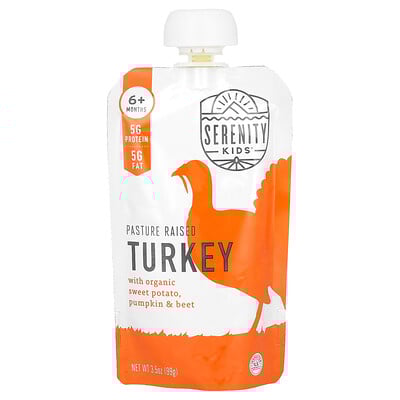 Serenity Kids, Turkey with Organic Sweet Potato, Pumpkin, & Beet, 6+ Months, 3.5 oz (99 g)