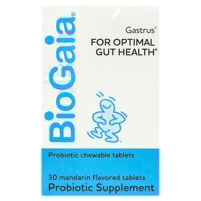 BioGaia, Gastrus For Optimal Gut Health, Mandarin, 30 Tablets