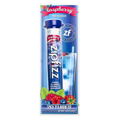 Zipfizz, energy drink mix, blueberry raspberry, 20 tubes, 0.39 oz (11 g ...