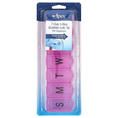 Apex, 7-Day Ultra Bubble-Lok Pill Organizer, XL, 1 Pill Case