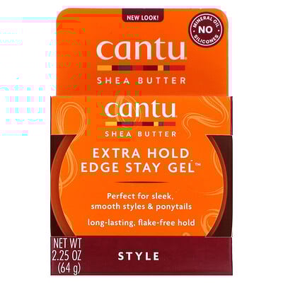 Cantu, Shea Butter, Extra Hold Edge Stay Gel, 2.25 oz (64 g)
