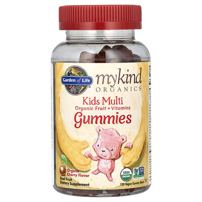 Garden of Life, MyKind Organics, Kids Multi Gummy, Organic Cherry, 120 Vegan Gummy Bears