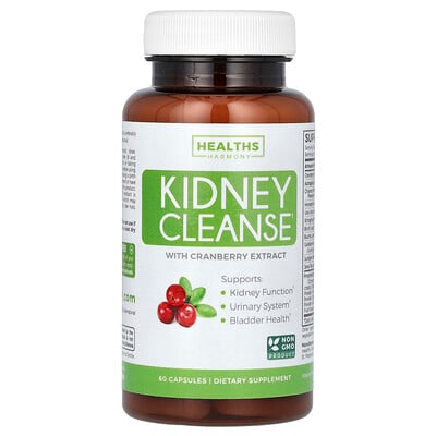 Healths Harmony, Kidney Cleanse With Cranberry Extract, 60 Capsules
