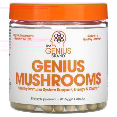 The Genius Brand, Genius Mushrooms, 90 Veggie Capsules