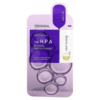 MEDIHEAL, The H.P.A, Glowing Ampoule Beauty Mask, 1 Sheet, 0.84 fl oz (25 ml)