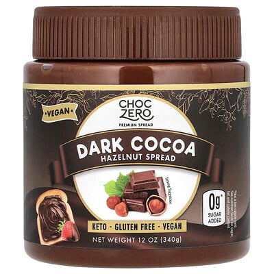 ChocZero, Dark Cocoa Hazelnut Spread, 12 oz (340 g)