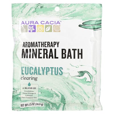 Aura Cacia, Aromatherapy Mineral Bath, Clearing Eucalyptus, 2.5 oz (70.9 g)