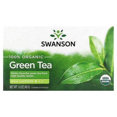 100% Organic Green Tea, 20 Tea Bags, 1.4 oz (40 g)