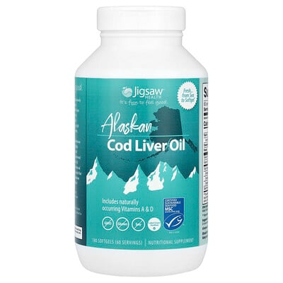 Alaskan Cod Liver Oil, 180 Softgels
