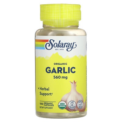 Solaray, Organic Garlic, 560 mg, 100 organic capsules