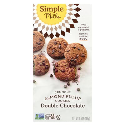 Crunchy Almond Flour Cookies, Double Chocolate, 5.5 oz (156 g)