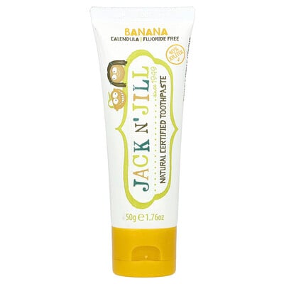 Natural certified toothpaste, 6 months+, banana, 1.76 oz (50 g) by Jack ...