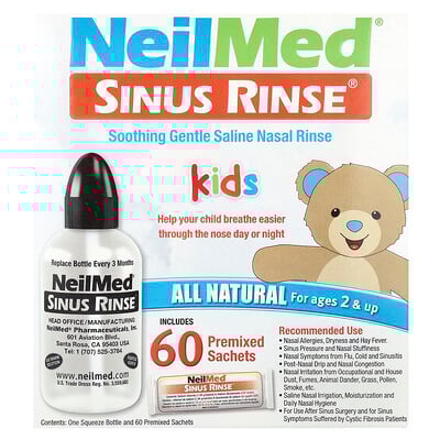 Kids, Sinus Rinse, Ages 2+, 60 Premixed Packets
