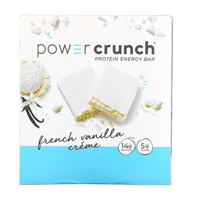 Power Crunch Protein Energy Bar, French Vanilla Creme, 12 Bars, 1.4 oz (40 g) Each