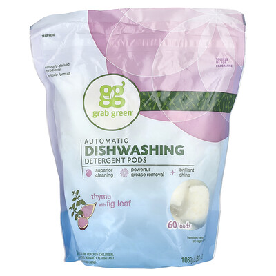 Automatic Dishwashing Detergent Pods, Thyme with Fig Leaf, 60 Loads, 2 lbs, 6 oz (1,080 g)