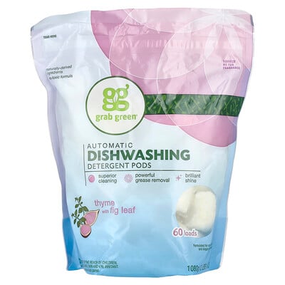Automatic Dishwashing Detergent Pods, Thyme with Fig Leaf, 60 Loads, 2 lbs, 6 oz (1,080 g)